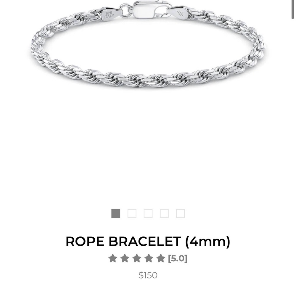 Men's 4mm Rope Bracelet in Silver